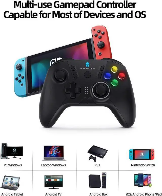 Alt view image 4 of 6 - ThundeRobot Wired Gaming Controller,Gamepad G50 USB Wired PC Joystick Gamepad with Customized Buttons, Dual Vibration Motors, Ergonomic Laptop Game Controller for PC with Windows Vista/7/8/8.1/10