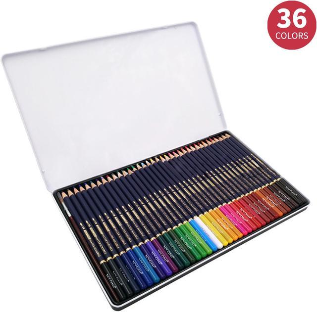 NYONI Professional Watercolor Pencils Set 12/24/36/48/72/100 Colored Pencils  Water Soluble Color Pencils with Brush and Metal Box Art Supplies for  Children Students Artists Adults for Drawing 