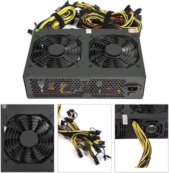 Alt view image 2 of 4 - 3450W Miner Power Supply 140mm Cooling Fan ATX 12V Version 2.31 Computer Power Supply Mining
