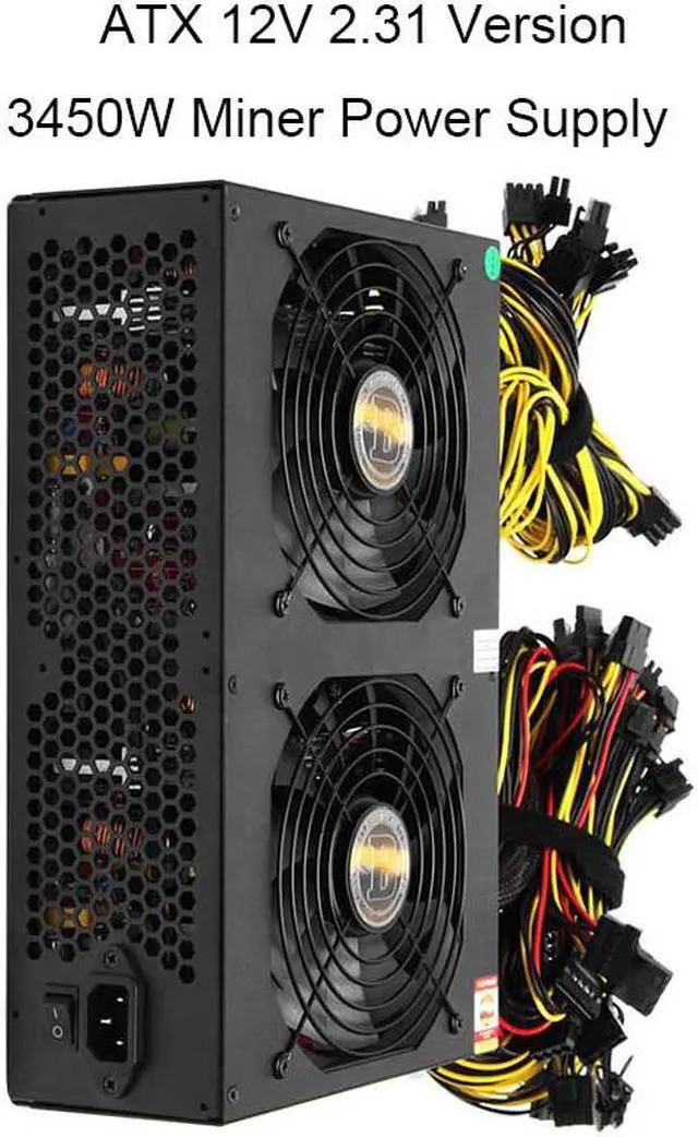 Alt view image 3 of 4 - 3450W Miner Power Supply 140mm Cooling Fan ATX 12V Version 2.31 Computer Power Supply Mining