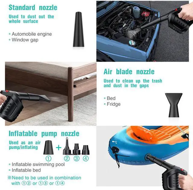 Alt view image 5 of 6 - MECO ELEVERDE Compressed Air, High Pressure Air Duster Blower Computer Cleaner Keyboard for Cleaning Dust, Hairs, Crumbs for Computer, Laptop, Tower Fans, Printer,  Replaces Compressed Air Cans