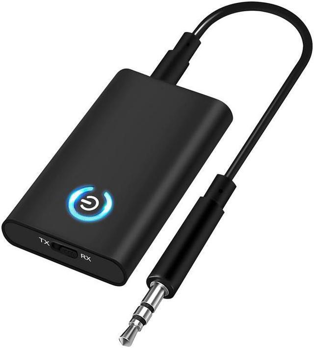 ELEGIANT Bluetooth 5.0 Transmitter Receiver, 2-in-1 Bluetooth Adapter with  3.5mm AUX Stereo Output(Pair with 2 Bluetooth Devices Simultaneously) for TV /PC/Home Car Sound System 