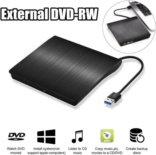Main image of External CD DVD Drive for PC Laptop, DVD Player CD Burner USB 3.0 Portable CD DVD +/-RW External Disk Drive Optical Drive Slim CD DVD ROM Recorder Writer fits for Mac/Windows/Linux