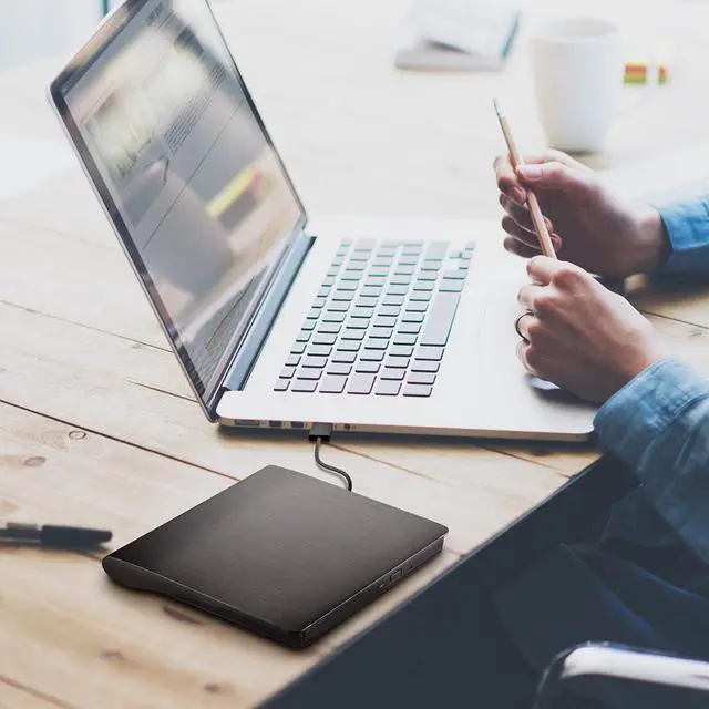 Alt view image 2 of 7 - External CD DVD Drive for PC Laptop, DVD Player CD Burner USB 3.0 Portable CD DVD +/-RW External Disk Drive Optical Drive Slim CD DVD ROM Recorder Writer fits for Mac/Windows/Linux