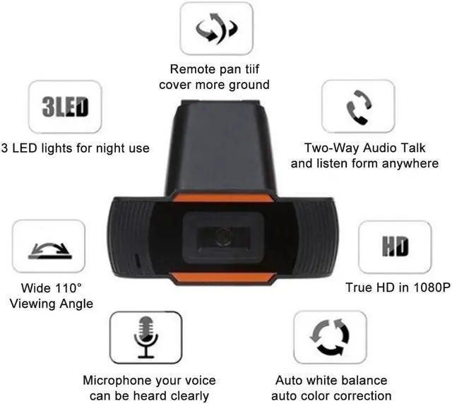 Alt view image 3 of 7 - 1080P HD Webcam Video Recording USB Web Camera w/Microphone Fr PC Laptop Desktop