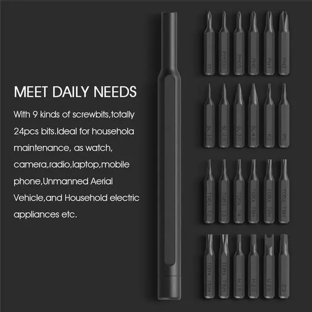 Alt view image 12 of 14 - 24 in 1 Multi-purpose Precision Screwdriver Set Aluminium S2 Steel Repair Tools