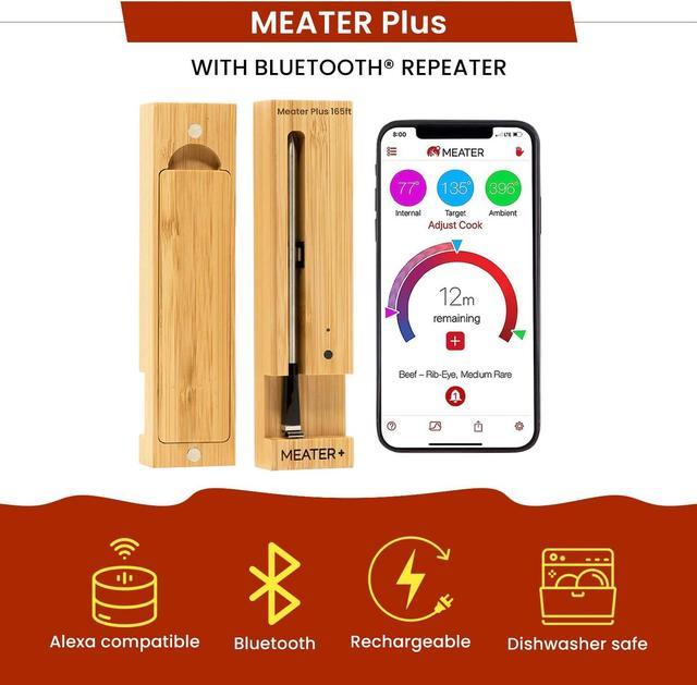 Meater Plus, Set of 2, Meat Thermometer, 165ft Wireless Long Range,  Bluetooth Connectivity for Oven, Grill, Kitchen, BBQ