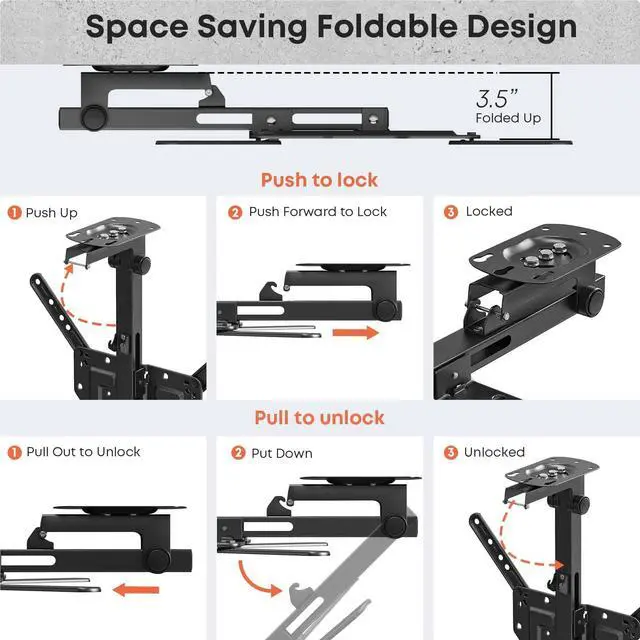 Alt view image 5 of 7 - PUTORSEN Folding TV Ceiling Mount