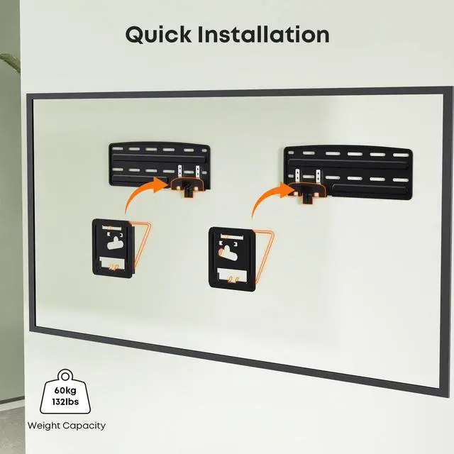 Alt view image 3 of 7 - PUTORSEN Ultra Slim TV Mount Slim Fit Wall Mount