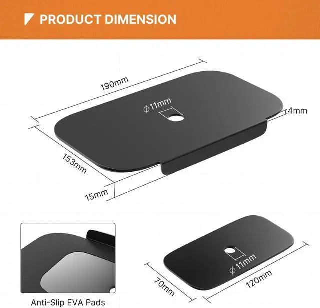 Alt view image 4 of 7 - PUTORSEN  Steel TV Monitor Mount Reinforcement Plate