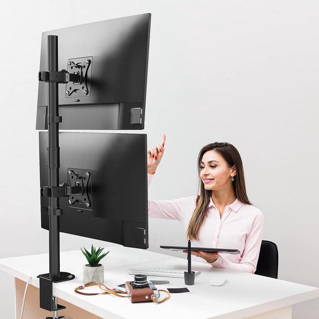 PUTORSEN Pole Mounted Dual Monitor Mount for Most 17-32 Inch Screens