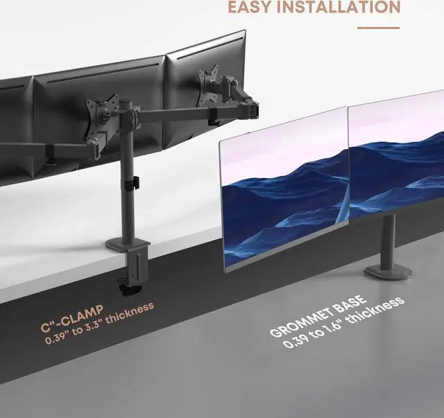 Alt view image 3 of 6 - PUTORSEN Triple Monitor Mount for 3 Screens up to 24 Inches