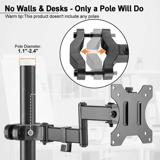 Alt view image 3 of 7 - PUTORSEN Universal VESA Pole Mount