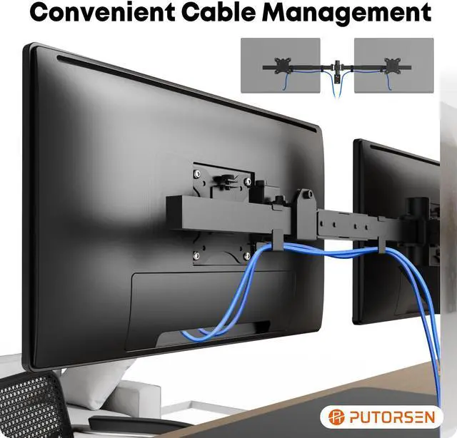 Alt view image 7 of 7 - PUTORSEN Ultra Wide 24-38 Inch Dual Monitor Wall Mount