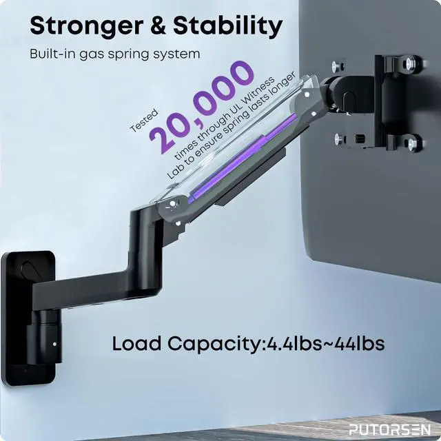 Alt view image 3 of 7 - PUTORSEN 17-49 inch Premium Ultrawide Monitor Wall Mount