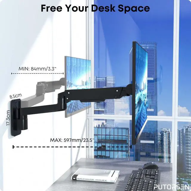 Alt view image 6 of 7 - PUTORSEN 17-49 inch Premium Ultrawide Monitor Wall Mount