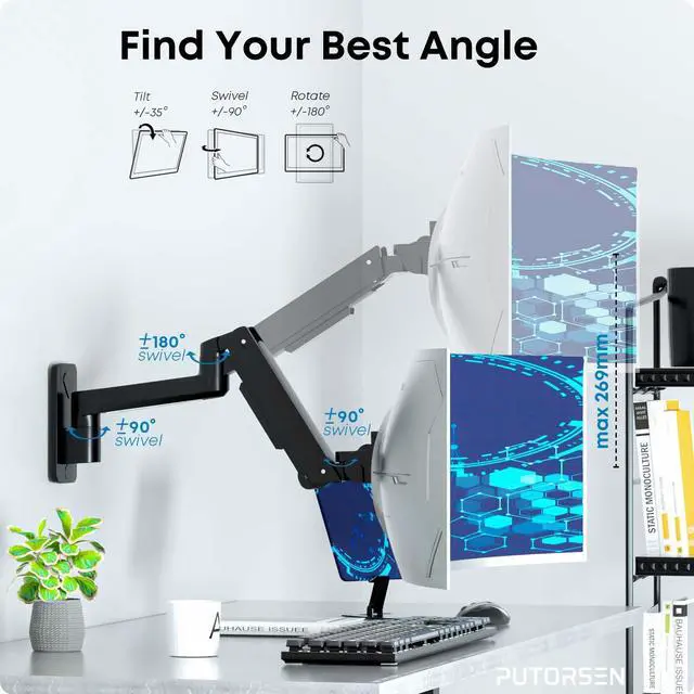 Alt view image 4 of 7 - PUTORSEN 17-49 inch Premium Ultrawide Monitor Wall Mount