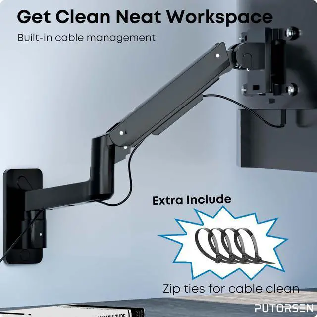 Alt view image 7 of 7 - PUTORSEN 17-49 inch Premium Ultrawide Monitor Wall Mount