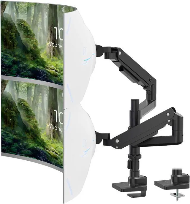Main image of PUTORSEN 17-49 inch Premium Aluminum Heavy Duty Dual Monitor Arm for Ultrawide Screens up to 44lbs, Vertical Stacked Dual Monitor Desk Mount, Full Motion Dual Vertical Monitor Mount, VESA 75/100,Black