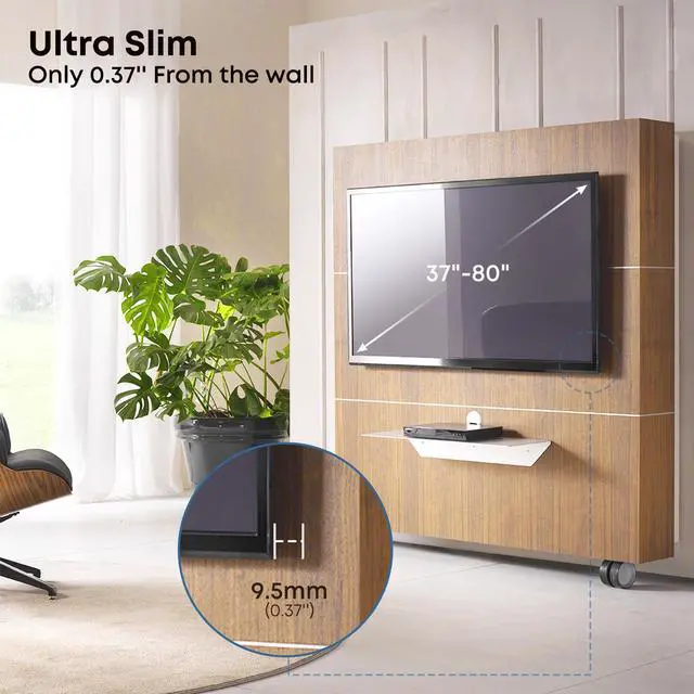 Alt view image 2 of 7 - PUTORSEN Ultra Slim TV Wall Mount Bracket Suitable for 37-80 Micro-Gap Flat 165lbs Max VESA 600x400mm Compatible with Designed for Samsung Frame TVs (2021-2023) Profile