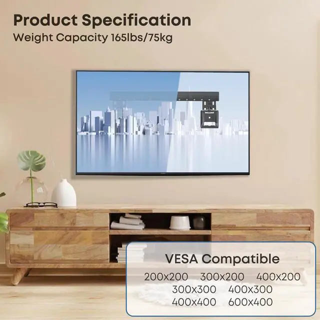 Alt view image 3 of 7 - PUTORSEN Ultra Slim TV Wall Mount Bracket Suitable for 37-80 Micro-Gap Flat 165lbs Max VESA 600x400mm Compatible with Designed for Samsung Frame TVs (2021-2023) Profile