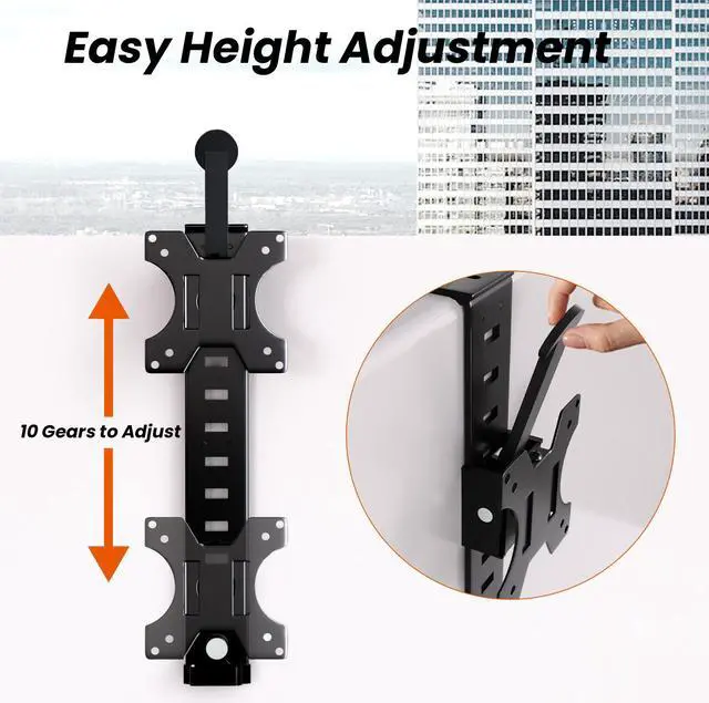 Alt view image 4 of 7 - PUTORSEN 13-35" Office Cubicle Monitor Mount, height-adjustable VESA mount, work cubicle wall mount, supports up to 12 kg, black