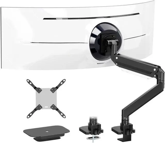 Main image of PUTORSEN 17-57 Inch Ultrawide Monitor Arm and TV Desk Mount,up to 59.4 lbs, Premium Aluminum Single Monitor Arm Desk Mount with Gas Spring, Steel Reinforcement Plate