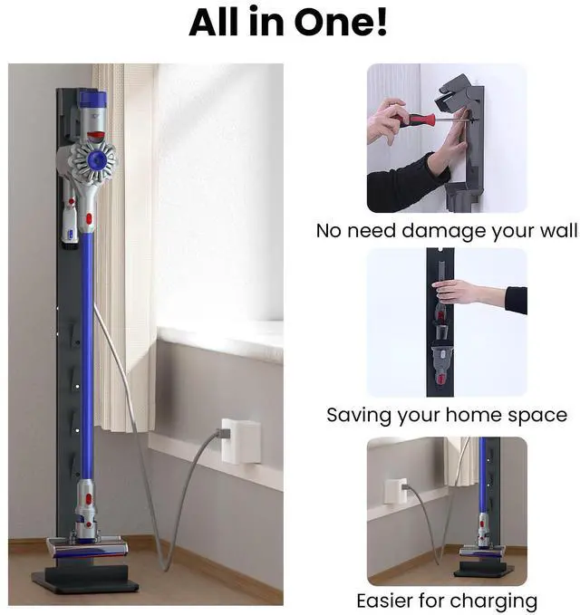 Alt view image 2 of 7 - PUTORSEN Premium Aluminum Vacuum Stand Storage Dock Dockings Station, for Dyson SV21 SV18 Gen5 V15 V12 V11 V10 V8 V7 V6 Cordless Stick Vacuum Cleaner & Accessary, Storage Bracket Organizer Rack