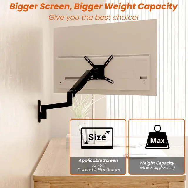 Alt view image 2 of 6 - PUTORSEN VESA Adapter Mount Bracket Kit for Screens 32 to 55 inch LCD LED TV, TV Mount Adapter Bracket Upgrade Mounting Holes up to 400x400mm