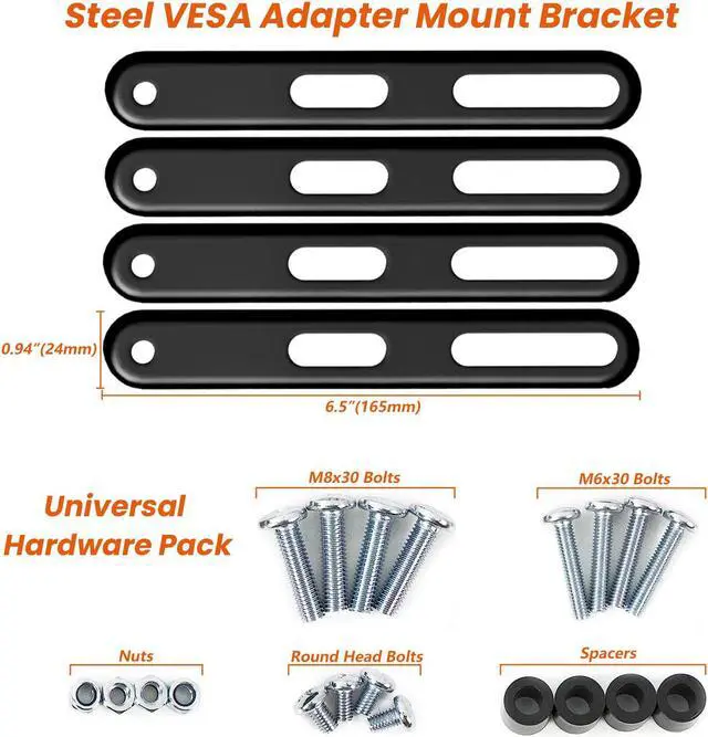 Alt view image 3 of 6 - PUTORSEN VESA Adapter Mount Bracket Kit for Screens 32 to 55 inch LCD LED TV, TV Mount Adapter Bracket Upgrade Mounting Holes up to 400x400mm