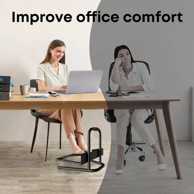 Alt view image 4 of 7 - PUTORSEN  Height Adjustable Standing Foot Rest with Soft Grip Handle,Under Desk Footrest for Standing and Sitting,All-Steel Construction