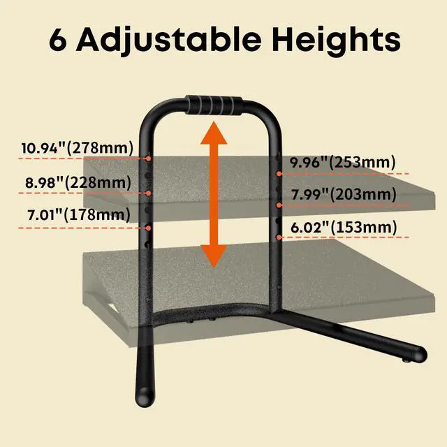 Alt view image 3 of 7 - PUTORSEN  Height Adjustable Standing Foot Rest with Soft Grip Handle,Under Desk Footrest for Standing and Sitting,All-Steel Construction