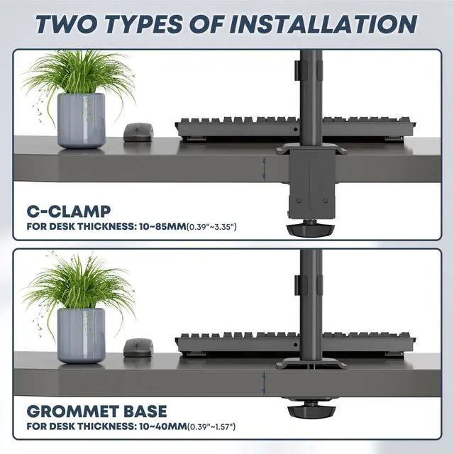 Alt view image 5 of 7 - PUTORSEN Laptop and Monitor Mount Stand Fits 1 Monitor up to 32 and 1 Laptop up to 15
