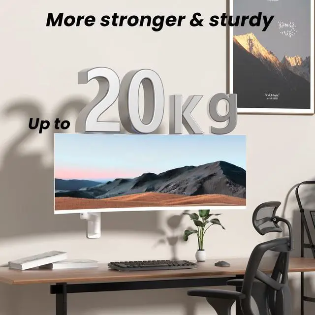Alt view image 3 of 7 - PUTORSEN 17-49 inch Premium Ultrawide Monitor Wall Mount, Heavy Duty Single Wall Mount Monitor Arm up to 44lbs