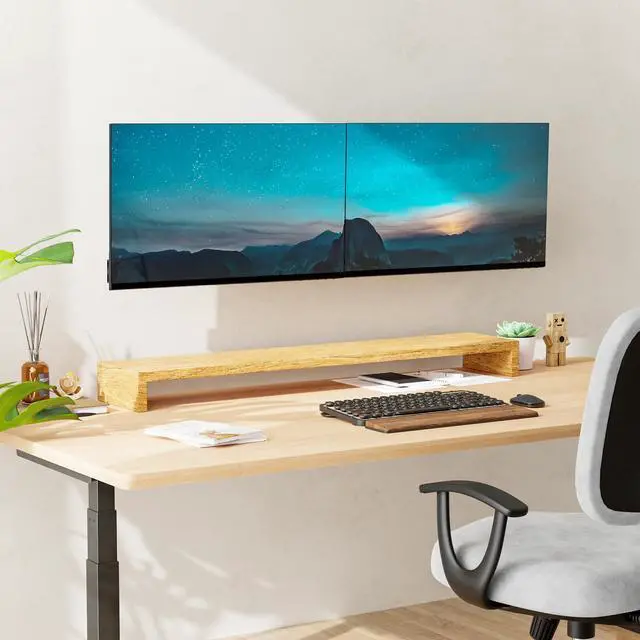Alt view image 7 of 7 - PUTORSEN Dual Monitor Wall Mount, Horizontal Assembly Mount for 2 Monitor Screens up to 27 inches,Max. 10kg, VESA 75x75/100x100mm