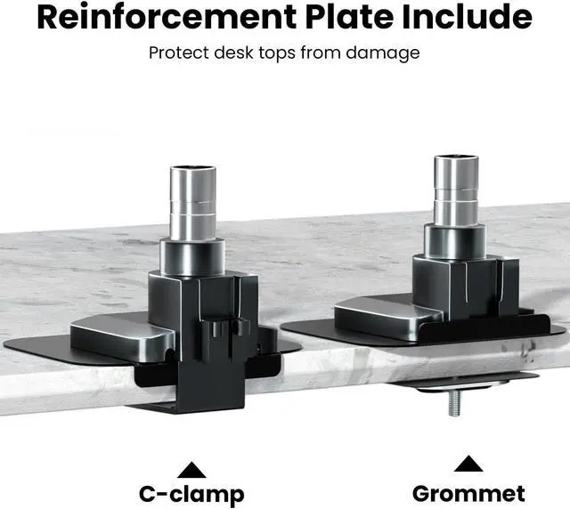 Alt view image 6 of 7 - PUTORSEN 22-57 inch Single Monitor Mount, Heavy Duty Monitor Arm Desk Mount Holds up to 59.4lbs, Fully Adjustable Ultrawide Monitor Stand with Steel Monitor Mount Reinforcement Plate, VESA75/100/200