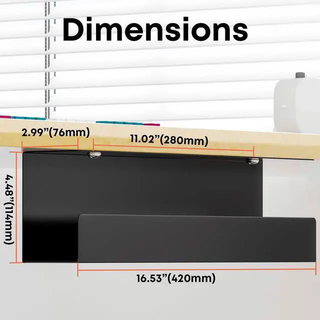 Alt view image 2 of 7 - PUTORSEN Cable Management Under Desk,17 inch Cable Management Tray