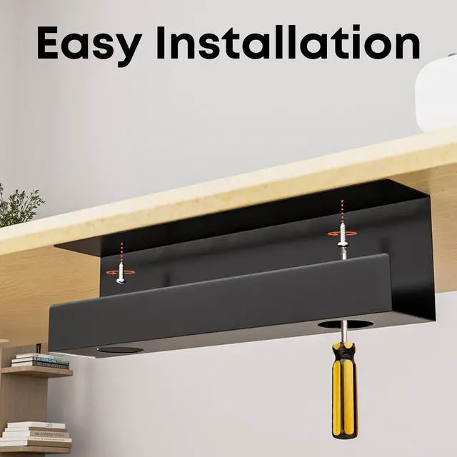 Alt view image 3 of 7 - PUTORSEN Cable Management Under Desk,17 inch Cable Management Tray