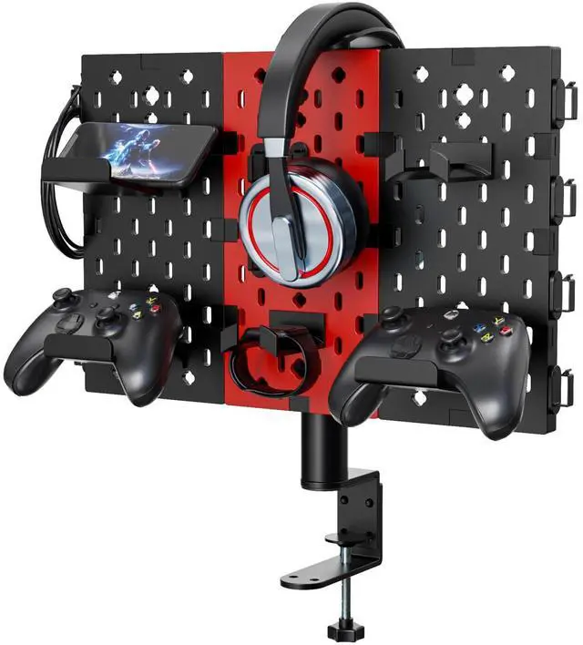 Main image of PUTORSEN Headphone and Controller Holder for Desk, Rotatable DIY Modular Headphones Holder & Controller Stand with Cable Hooks, Clamped Above/Under Desk for Xbox PS5 PS4 Switch Controller