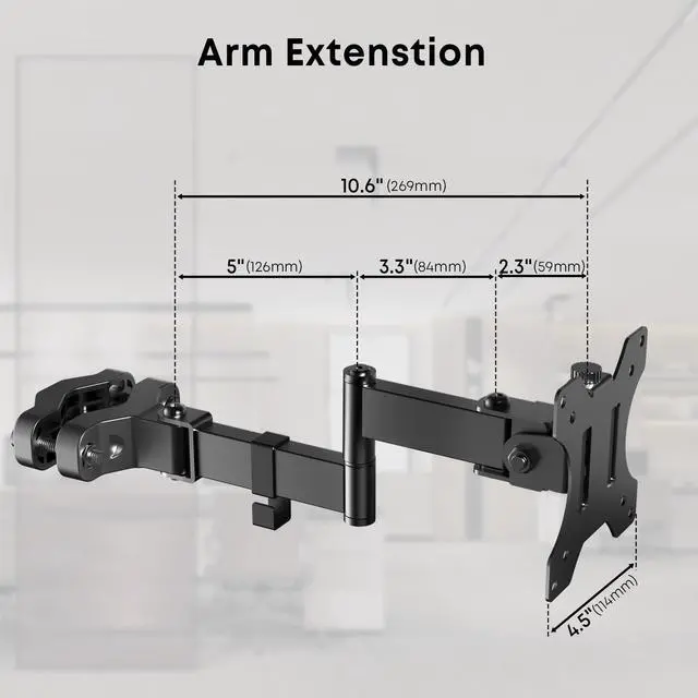 Alt view image 5 of 7 - PUTORSEN Pole Mount Monitor Arm easily attaches to VESA Mounts for 17-32 Displays, supports up to 17.6 Pounds, VESA 75x75 and 100x100 Compatible