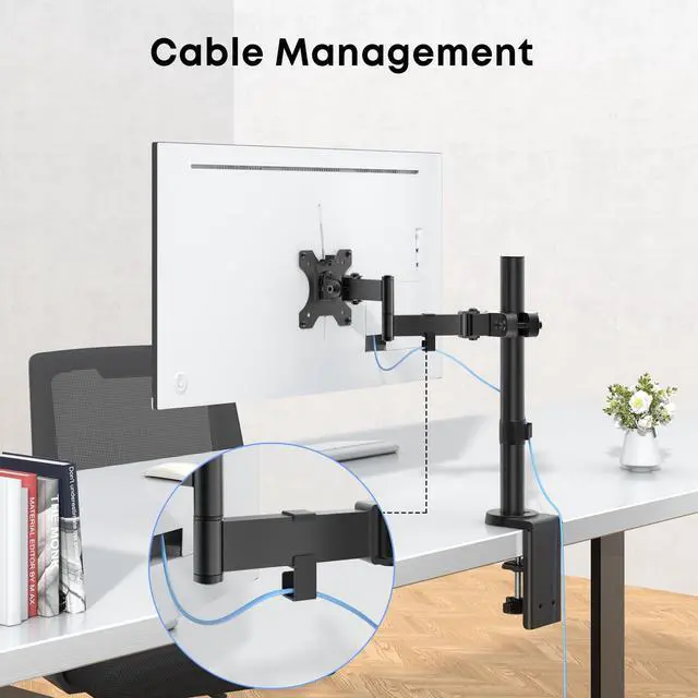 Alt view image 6 of 7 - PUTORSEN Pole Mount Monitor Arm easily attaches to VESA Mounts for 17-32 Displays, supports up to 17.6 Pounds, VESA 75x75 and 100x100 Compatible