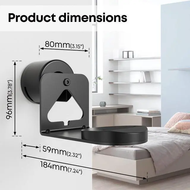 Alt view image 5 of 6 - PUTORSEN Adjustable Speaker Wall Mounts for Sonos Era 100 & 300, Tilt ±30°/Swivel ±30°/Rotation 360°, with Cable Management, 2 Packs