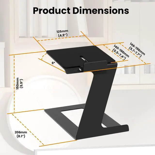 Alt view image 7 of 7 - PUTORSEN Desktop Speaker Stands Pair, Speaker Riser for Most Small & Medium Bookshelf Speakers, Computer Speakers, and Studio Monitors, Cantilevered Speaker Stand with Vibration Absorption Pad, Black
