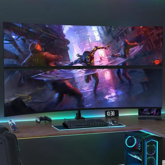 Alt view image 7 of 7 - PUTORSEN Dual Monitor-Arm Ultrawide Heavy Duty - 27-57 inch Vertical Dual Monitor Mount, Adjustable Stacked Double Monitor Desk Mount Stand, Max Load 59.4 lbs (per Screen), VESA 75 100 mm, Black