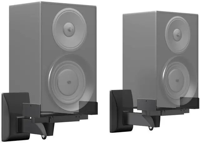 Main image of PUTORSEN Dual Speaker Wall Mounts - Universal Side Clamping Bookshelf Mounting Bracket for Surrounding Sound Speakers, Hold up to 55 lbs, 2 Pack