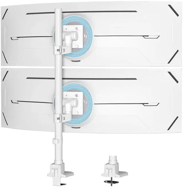 Main image of PUTORSEN Dual Monitor-Arm Heavy Duty Ultrawide - 24-57 inch Vertical Dual Monitor Mount, Adjustable Stacked Double Monitor Desk Mount Stand, Max Load 59.4 lbs (per Screen), VESA 75/100 mm, White