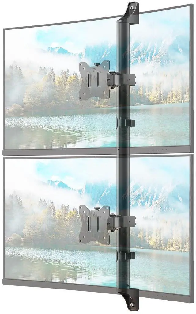 Main image of PUTORSEN Dual Monitor Wall Mount - Vertical Stacked Monitor Wall Mount for 17-32 inch Screens,Holds up to 19.8 lbs per Monitor,VESA 75x75/100x100mm,Black