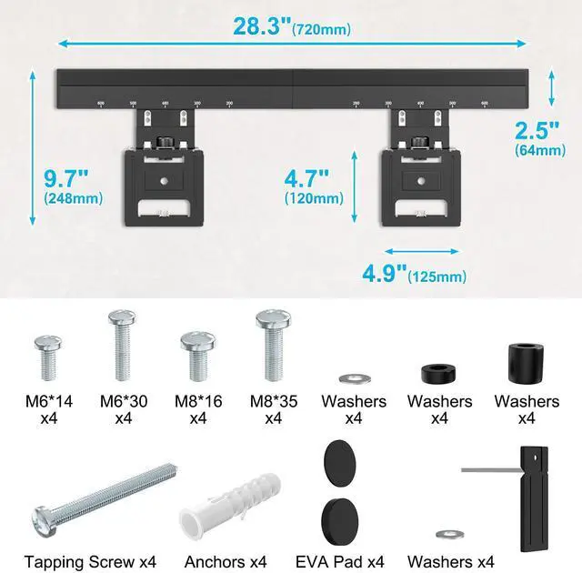 Alt view image 6 of 7 - PUTORSEN Ultra Slim TV Wall Mount for 37 to 80 inch Flat TV & Frame TV, Max 165 lbs, 0.37'' Low Profile TV Wall Mount, VESA 200 x 200-600 x 400 mm