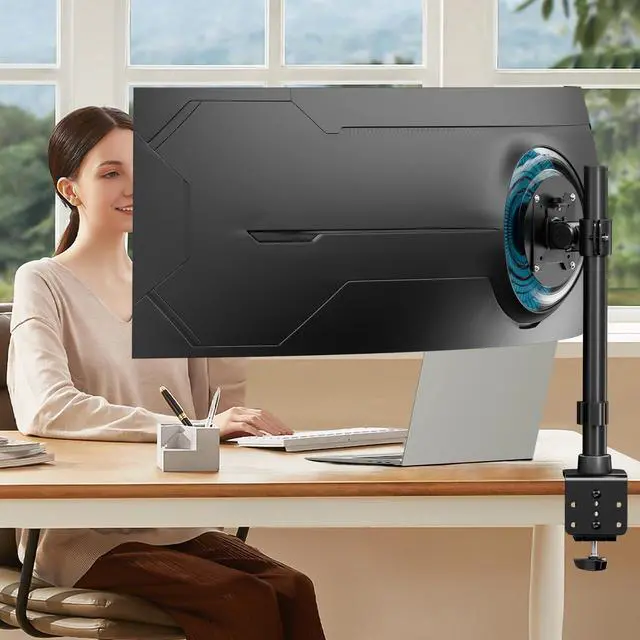 Alt view image 6 of 7 - PUTORSEN Monitor Arm Ultrawide Heavy Duty 17-49 Inch - Single Monitor Mount holds up to 44lbs, Adjustable Desk Mount Stand, VESA75/100mm, Black