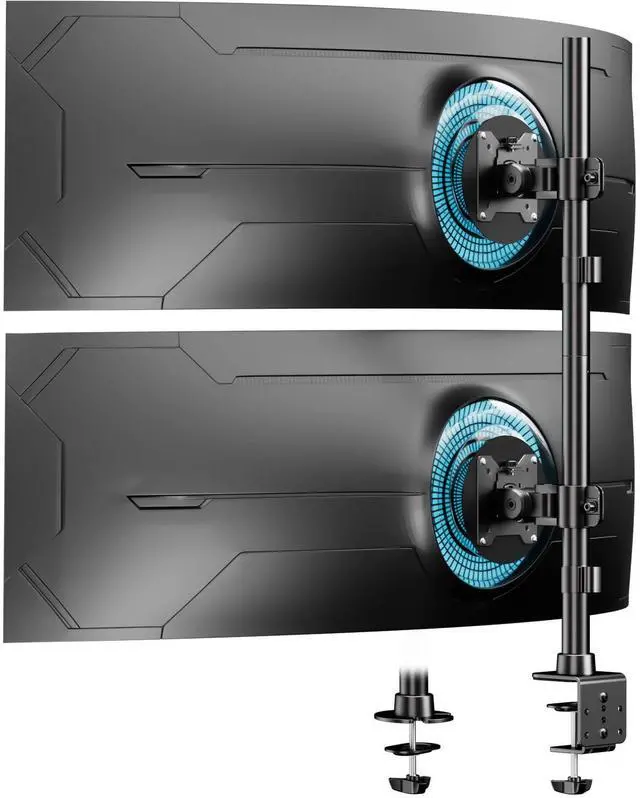 Main image of PUTORSEN Dual Vertically Stacked Ultrawide Monitor Desk Mount 17-49 Inch - Extra Tall Heavy Duty Adjustable Monitor Arm for 2 monitores,Weight 2-20 kg per Arm,VESA 75/100 mm